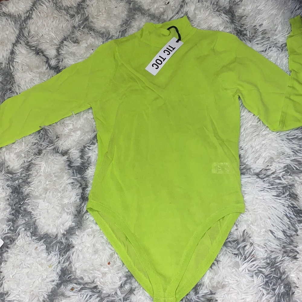 -OOTDfash neon green bodysuit